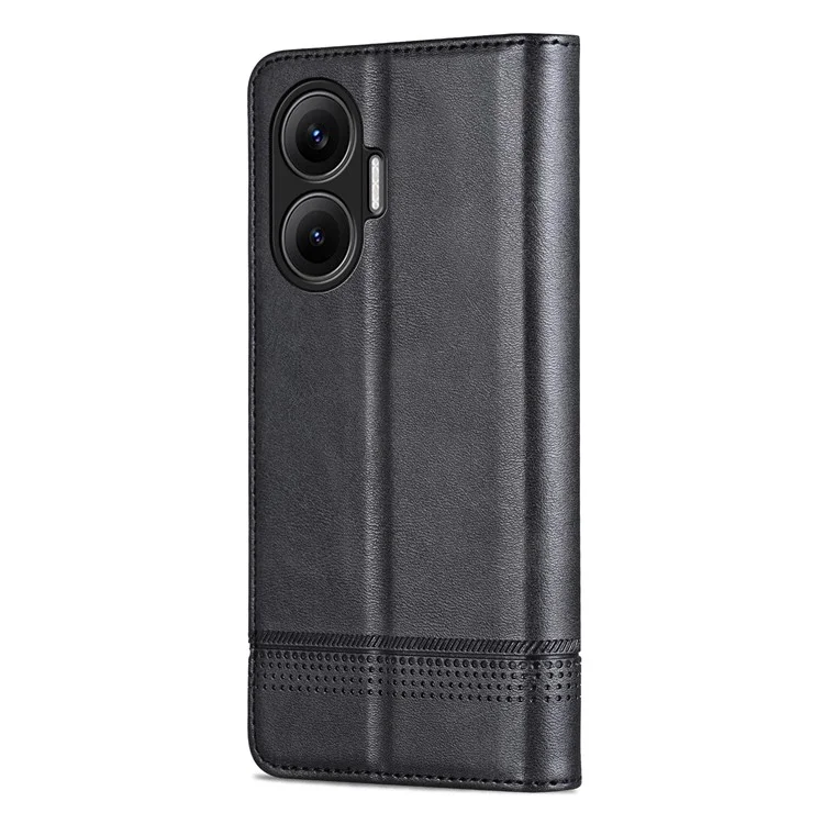 AZNS Para Xiaomi Poco F7 5G / Redmi Turbo 4 Pro 5G Funda de Cuero de Vaca con Textura PU para Cartera de Teléfono - Negro
