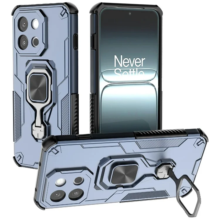 For OnePlus 13T 5G Case Rotatable Ring Kickstand PC + TPU Shockproof Phone Cover - Navy Blue