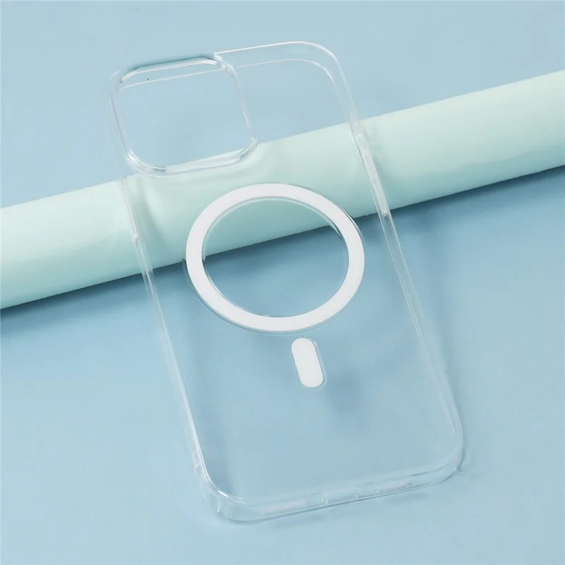 JAUCASE For iPhone 15 Pro Max Crystal Clear Case Compatible with MagSafe Hard PC Phone Back Cover