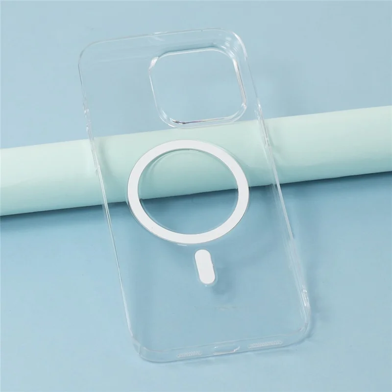 JAUCASE For iPhone 15 Pro Crystal Clear Case Compatible with MagSafe Hard PC Phone Back Cover