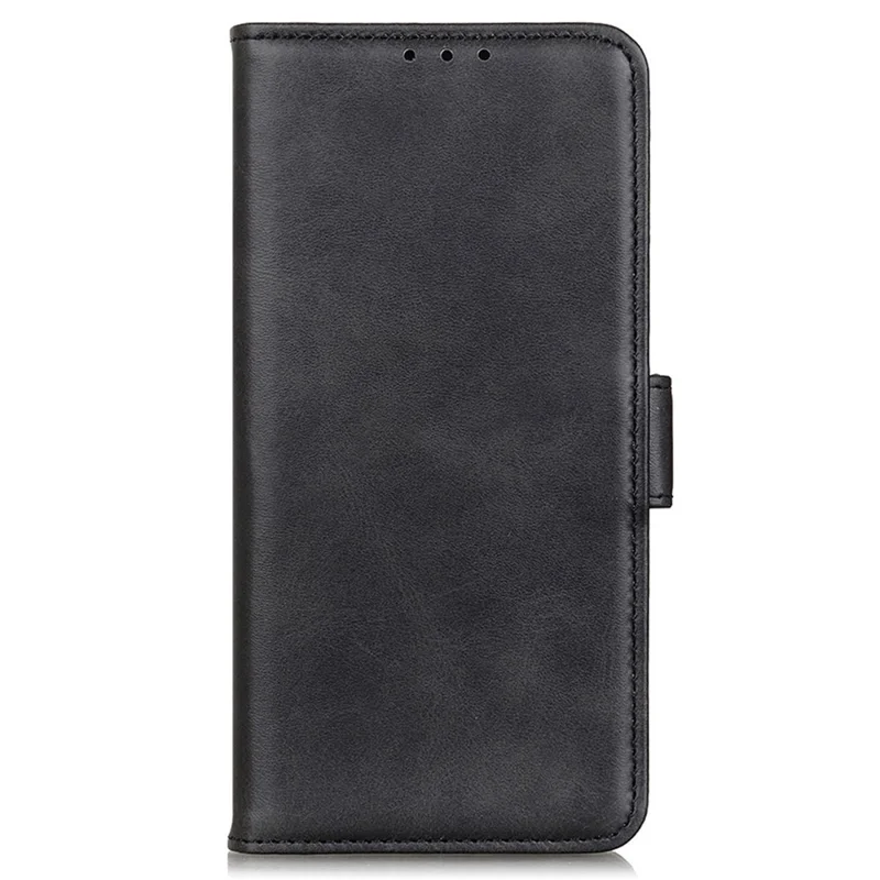 Cowhide Texture PU Leather Case for Samsung Galaxy S23 Ultra, Foldable Stand Dual Magnetic Clasp Phone Wallet Cover - Black