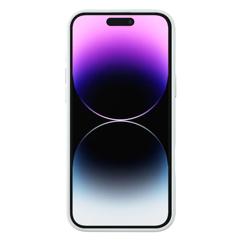 JAUCASE For iPhone 14 Pro Max Magnetic Case Rhinestone Decor Lens Frame TPU + PC Phone Back Cover - White