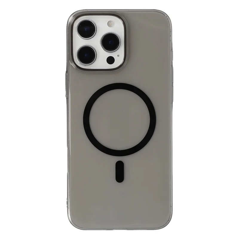 JAUCASE For iPhone 16 Pro Magnetic Case Hard PC Clear Back Phone Cover - Transparent Black