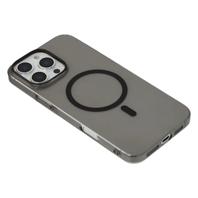 JAUCASE For iPhone 16 Pro Magnetic Case Hard PC Clear Back Phone Cover - Transparent Black