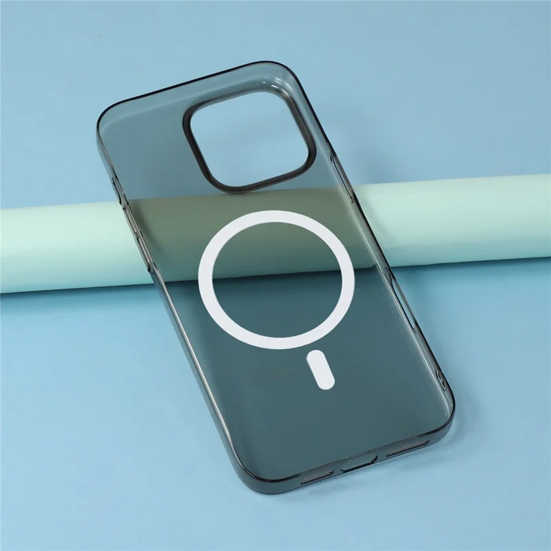 JAUCASE For iPhone 16 Pro Magnetic Case Hard PC Clear Back Phone Cover - Transparent Black