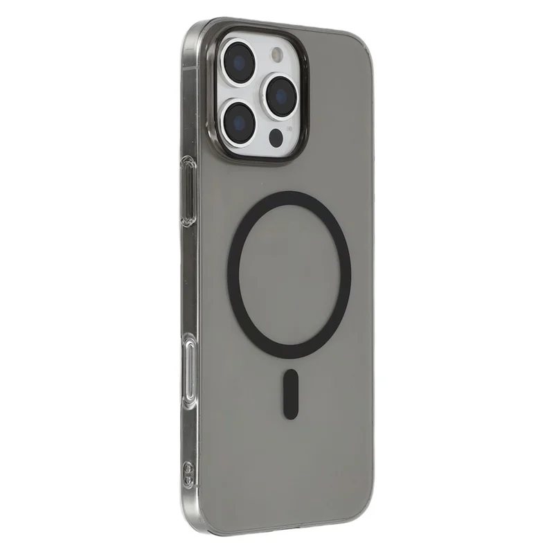 JAUCASE For iPhone 16 Pro Max Magnetic Case Hard PC Clear Back Phone Cover - Transparent Black