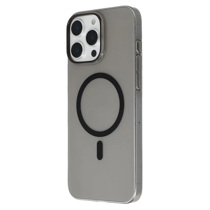 JAUCASE For iPhone 16 Pro Max Magnetic Case Hard PC Clear Back Phone Cover - Transparent Black