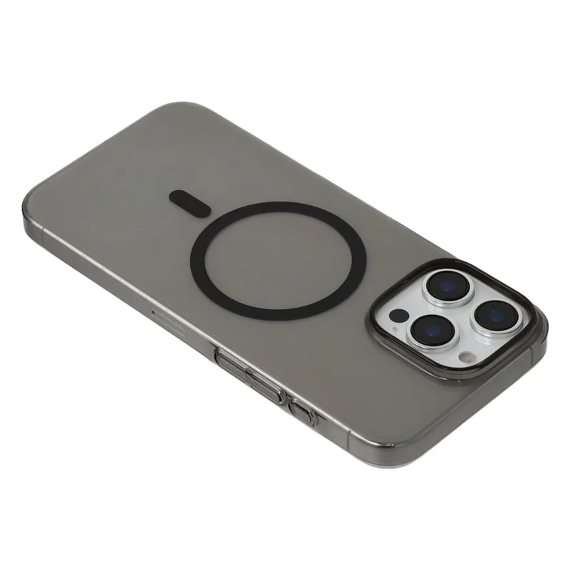 JAUCASE For iPhone 16 Pro Max Magnetic Case Hard PC Clear Back Phone Cover - Transparent Black