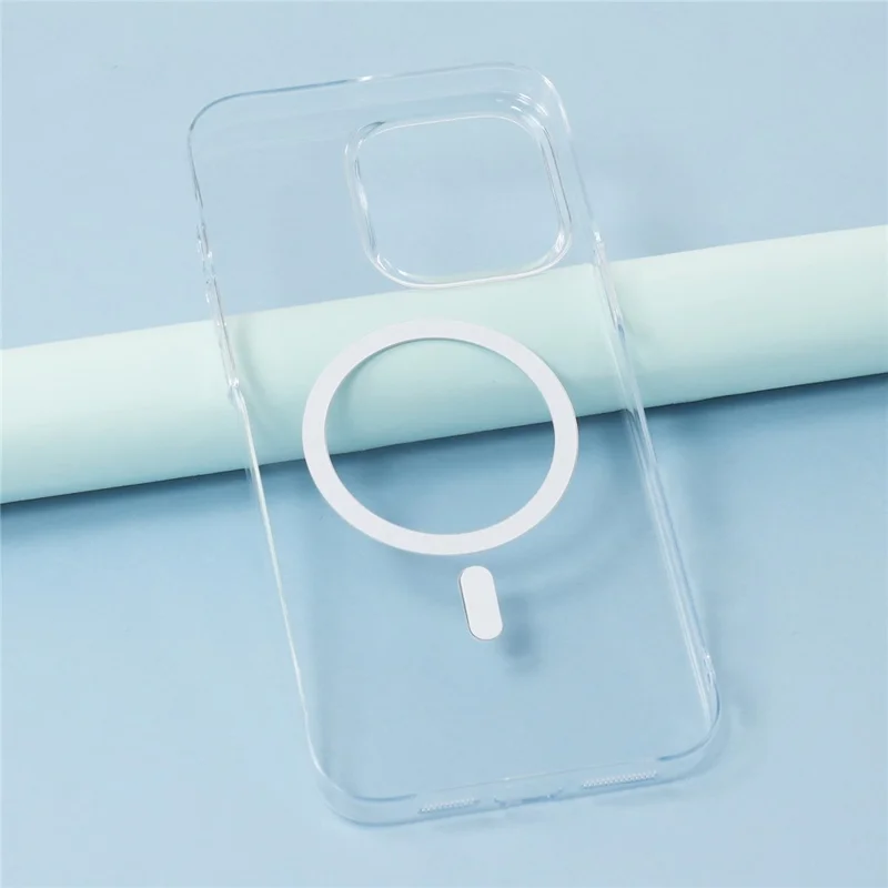 JAUCASE For iPhone 14 Pro Max Magnetic Case Hard PC Clear Back Phone Cover - Transparent