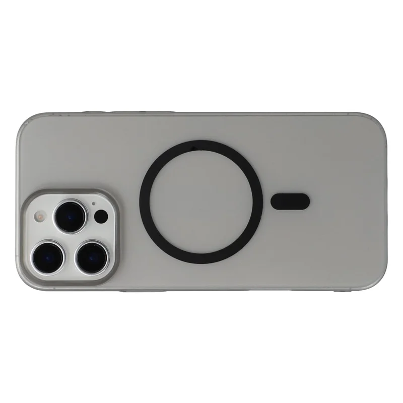 JAUCASE For iPhone 16 Pro Magnetic Case Matte Clear Hard PC Phone Back Cover - Black