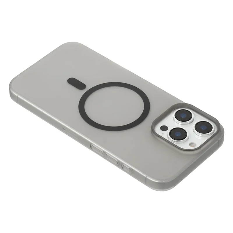 JAUCASE For iPhone 16 Pro Magnetic Case Matte Clear Hard PC Phone Back Cover - Black