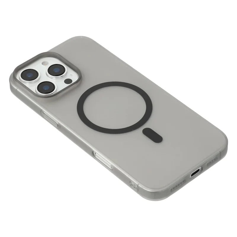 JAUCASE For iPhone 16 Pro Magnetic Case Matte Clear Hard PC Phone Back Cover - Black