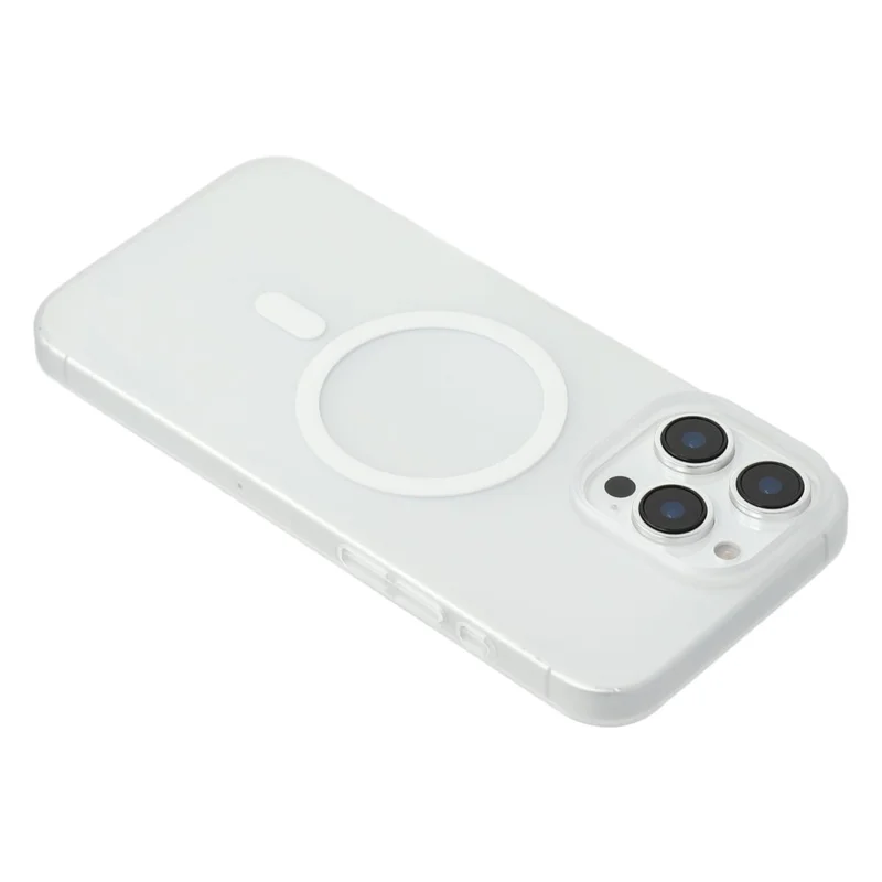 JAUCASE Magnetische Hülle für iPhone 14 Pro Max, matte, transparente Hartplastik-Rückseite - Weiß
