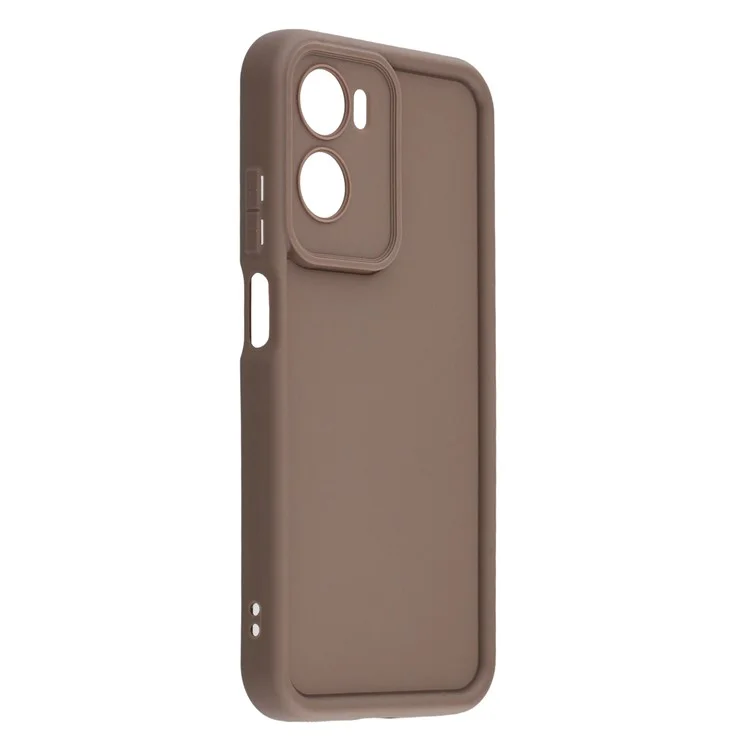 For Motorola Moto G05 4G / E15 4G Case Grooved Design TPU Anti Slip Phone Cover - Brown