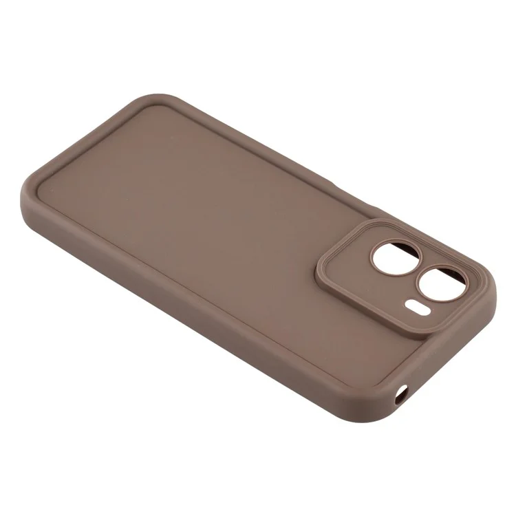 For Motorola Moto G05 4G / E15 4G Case Grooved Design TPU Anti Slip Phone Cover - Brown
