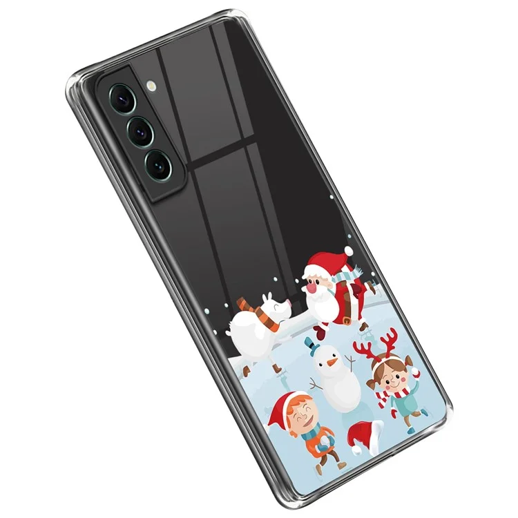 For Samsung Galaxy S23 Christmas Pattern Printing Case Clear Flexible TPU Shockproof Phone Cover - Christmas Snow