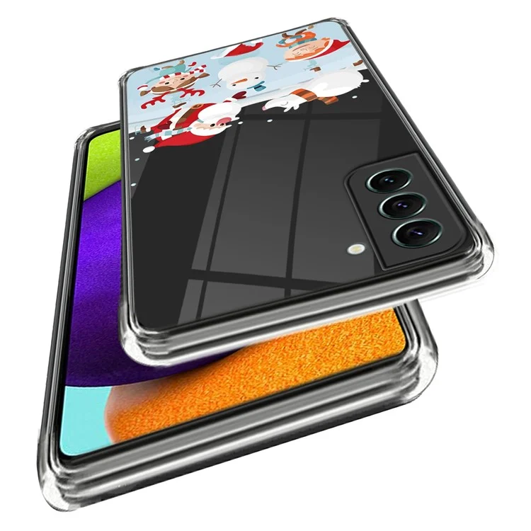 For Samsung Galaxy S23 Christmas Pattern Printing Case Clear Flexible TPU Shockproof Phone Cover - Christmas Snow