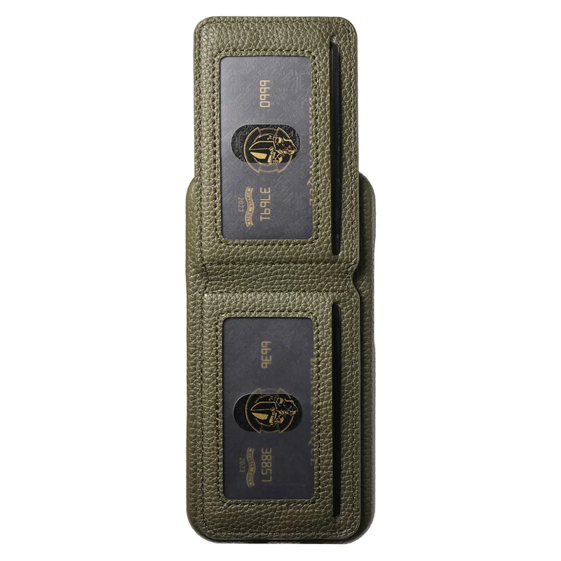 For Samsung Galaxy A06 4G / 5G Case RFID Blocking Card Holder Litchi Texture Leather Back Cover - Midnight Green