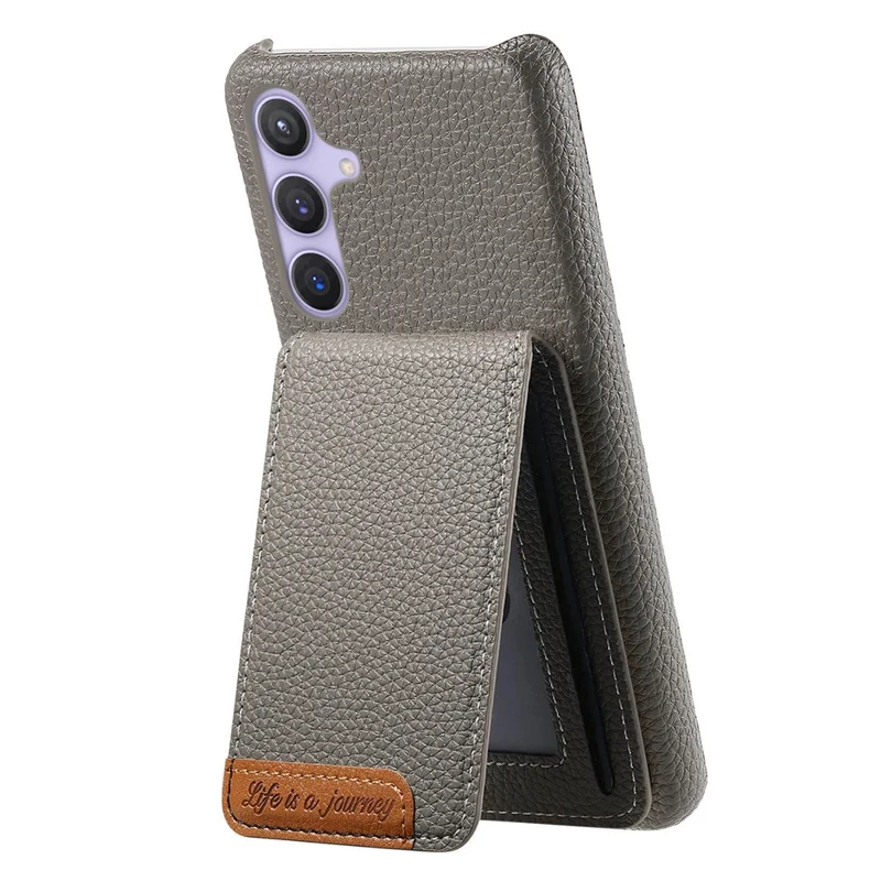 For Samsung Galaxy A16 4G / 5G Case RFID Blocking Card Holder Litchi Texture Leather Back Cover - Grey
