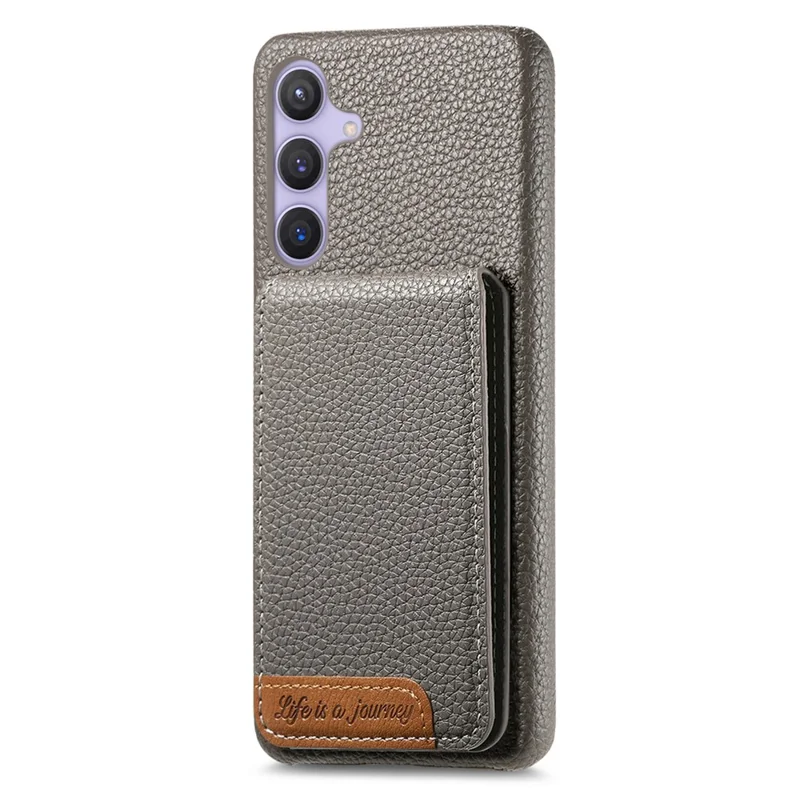 For Samsung Galaxy A16 4G / 5G Case RFID Blocking Card Holder Litchi Texture Leather Back Cover - Grey