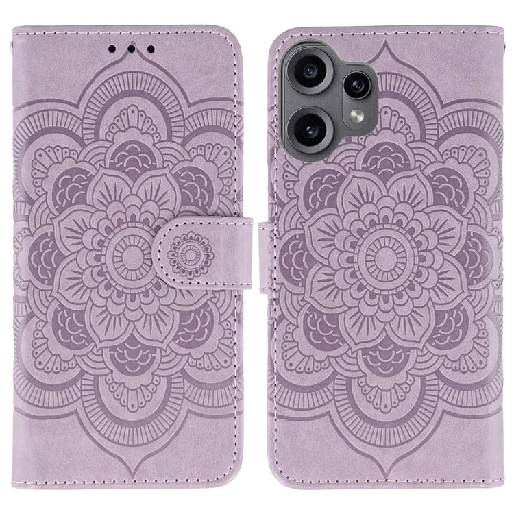 For Nothing CMF Phone 2 Pro Case PU Leather Mandala Imprinted Design Wallet Phone Cover - Purple