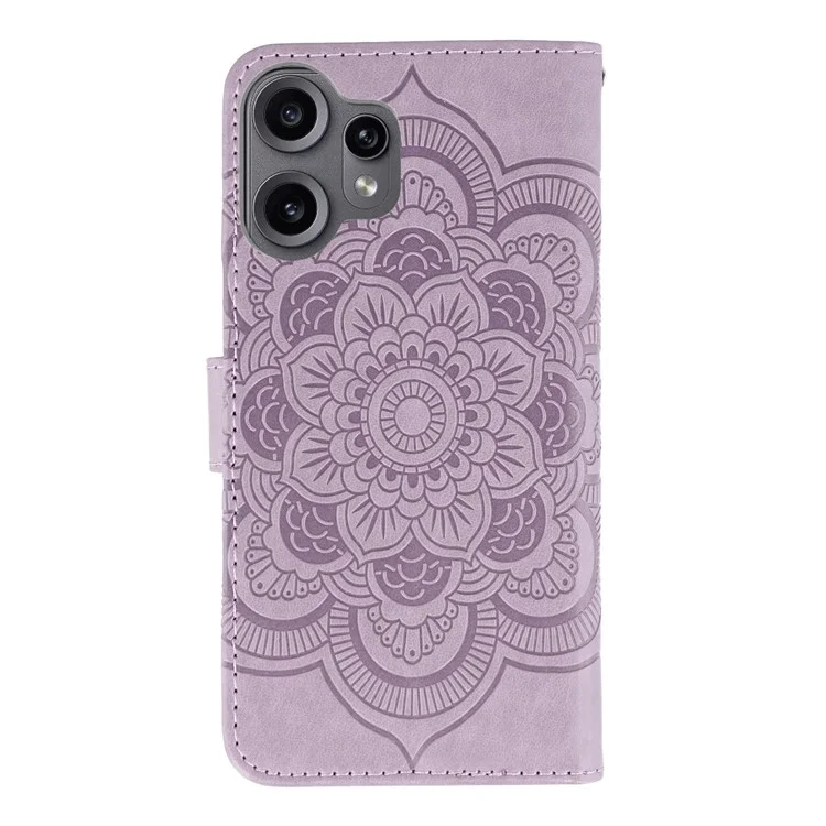 For Nothing CMF Phone 2 Pro Case PU Leather Mandala Imprinted Design Wallet Phone Cover - Purple