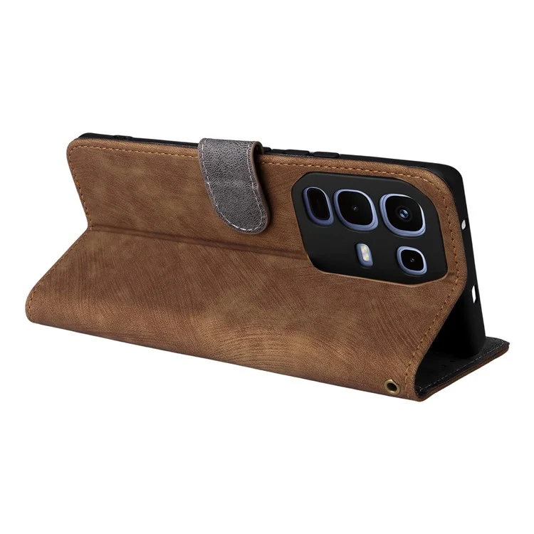 For Infinix Note 50s 5G X6870 Case Wallet RFID Blocking PU Leather Phone Cover Stand with Strap - Brown