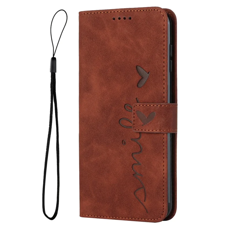 For Sony Xperia 1 VII Stand Case PU Leather Phone Cover Imprinted Heart Pattern - Brown