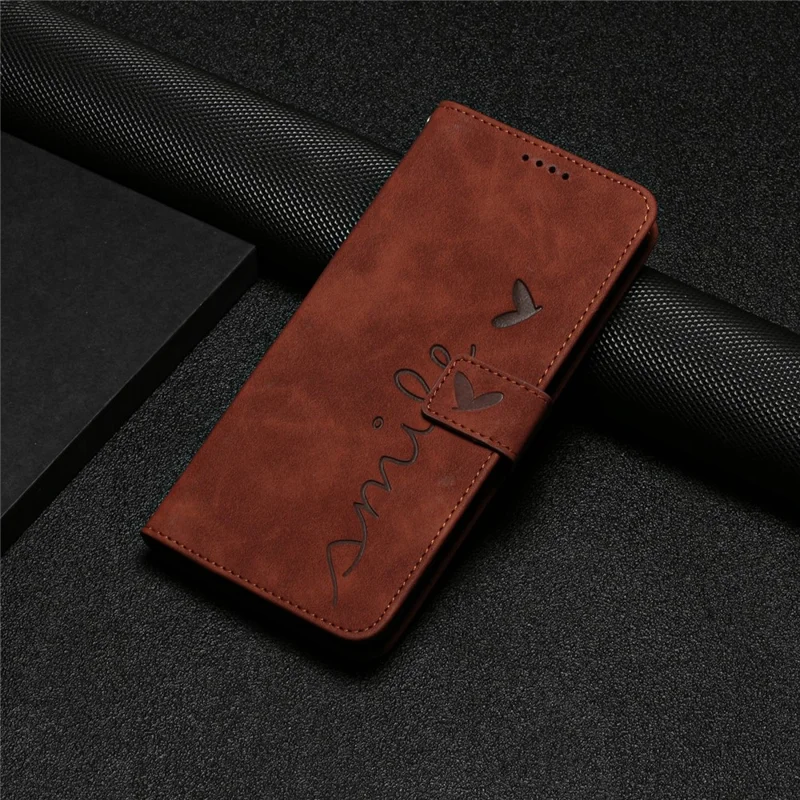 For Sony Xperia 1 VII Stand Case PU Leather Phone Cover Imprinted Heart Pattern - Brown