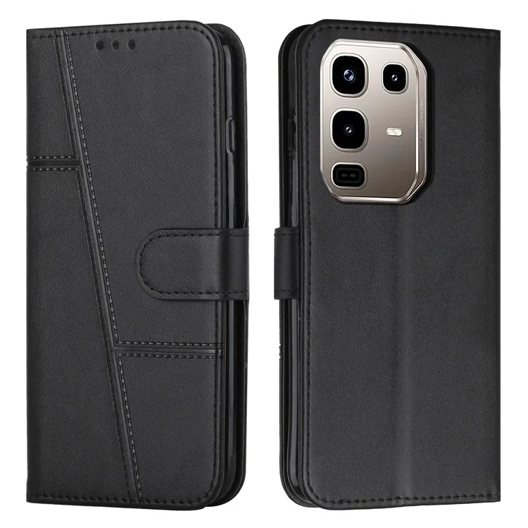 For Infinix Note 50 Pro+ 5G Case Leather Stand Protective Phone Cover - Black