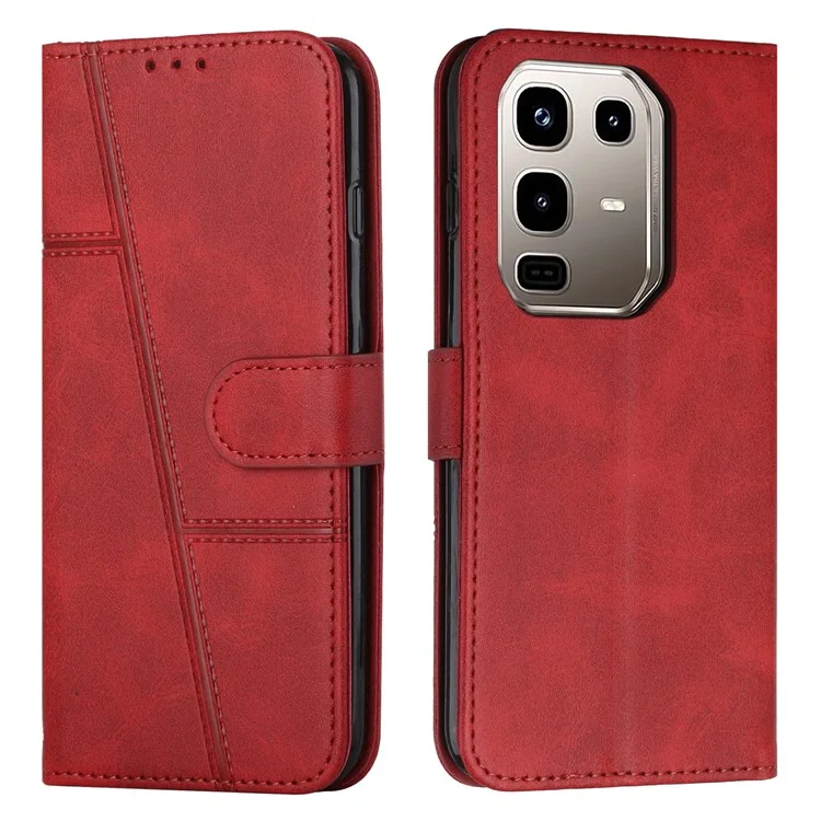For Infinix Note 50 Pro+ 5G Case Leather Stand Protective Phone Cover - Red