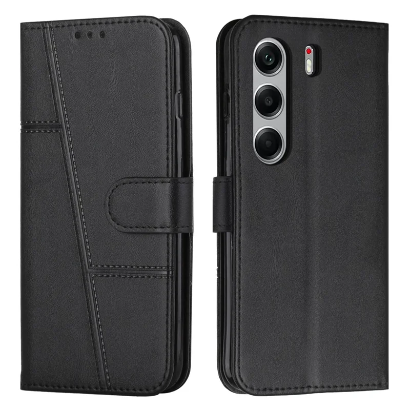 For TECNO Camon 40 Pro 4G Case Leather Stand Protective Phone Cover - Black