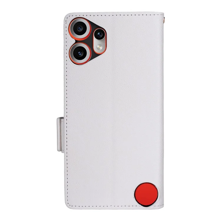 Étui de téléphone Pour Rien CMF 2 Pro avec dragonne Texture de litchi Étui portefeuille en cuir PU - Blanc