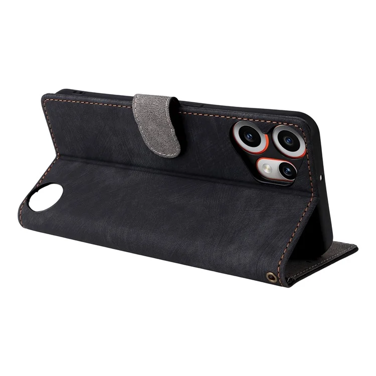 Funda Cartera For Nothing CMF Phone 2 Pro con Bloqueo RFID de Cuero PU con Soporte y Correa - Negro