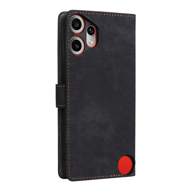 Funda Cartera For Nothing CMF Phone 2 Pro con Bloqueo RFID de Cuero PU con Soporte y Correa - Negro