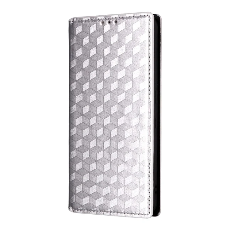 For Nothing CMF Phone 2 Pro Case Wallet Rhombus Imprinted Leather Phone Cover - Silver