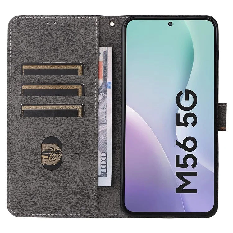 Étui pour Samsung Galaxy M56 5G Portefeuille Blocage RFID Cuir PU Étui téléphone Debout avec Sangle - Noir