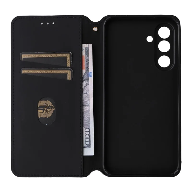 Cover a portafoglio per Samsung Galaxy M56 5G con motivo a rombi in pelle - Argento