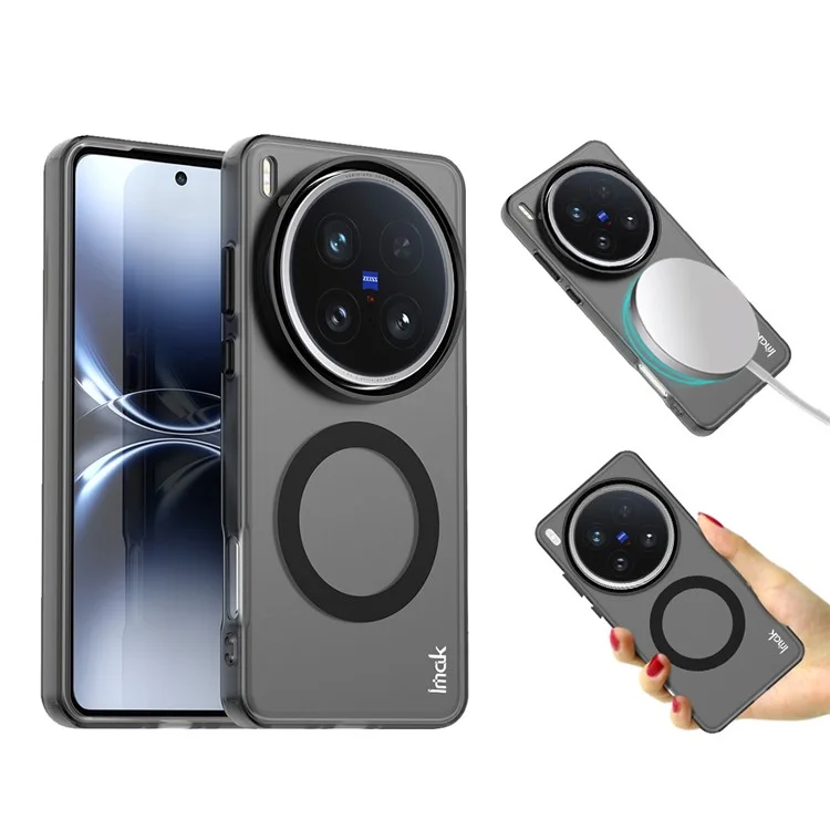 Étui IMAK pour vivo X200 Ultra 5G Compatible avec MagSafe Couleur Bonbon Antichoc TPU + PET - Noir