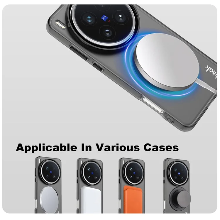 Étui IMAK pour vivo X200 Ultra 5G Compatible avec MagSafe Couleur Bonbon Antichoc TPU + PET - Noir