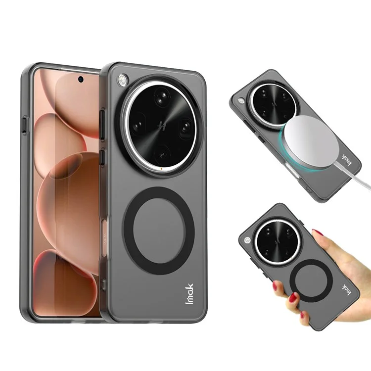 Étui IMAK pour Oppo Find X8 Ultra 5G Compatible avec MagSafe, Couleur Bonbon, Antichoc, TPU + PET - Noir