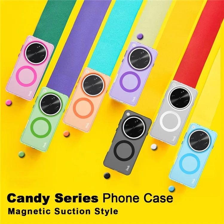 Étui IMAK pour Oppo Find X8 Ultra 5G Compatible avec MagSafe, Couleur Bonbon, Antichoc, TPU + PET - Noir