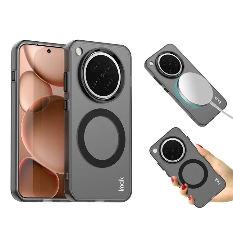 Étui IMAK pour Oppo Find X8s 5G Compatible avec MagSafe - Couleur Bonbon, Antichoc, Coque Arrière TPU + PET - Noir