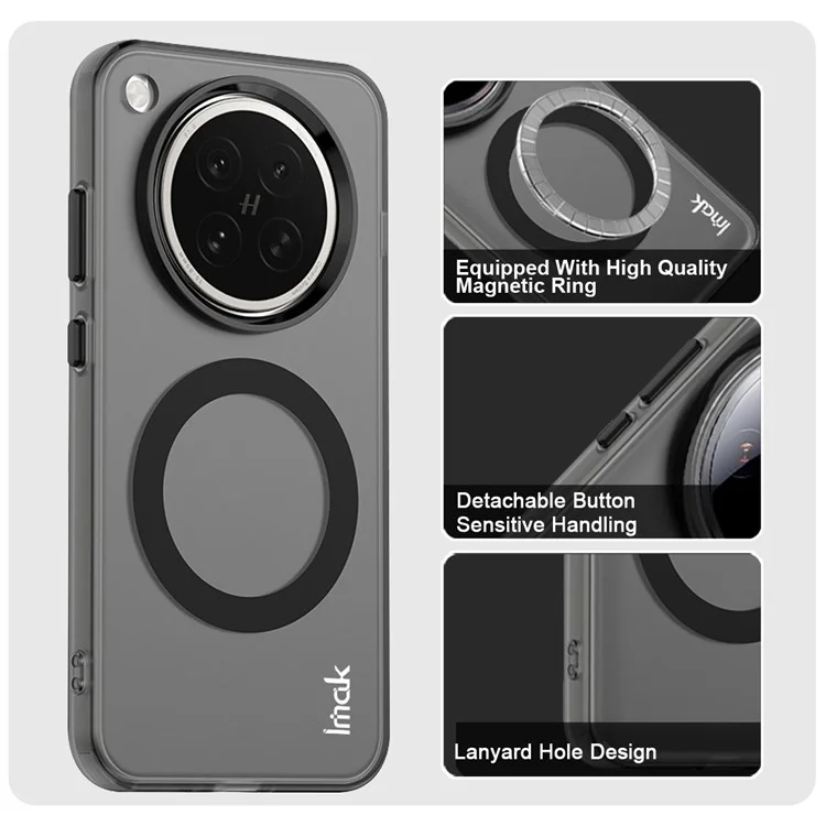 Étui IMAK pour Oppo Find X8s 5G Compatible avec MagSafe - Couleur Bonbon, Antichoc, Coque Arrière TPU + PET - Noir