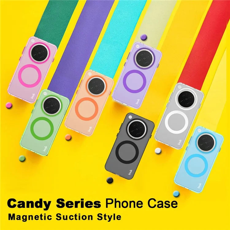Étui IMAK pour Oppo Find X8s 5G Compatible avec MagSafe - Couleur Bonbon, Antichoc, Coque Arrière TPU + PET - Noir