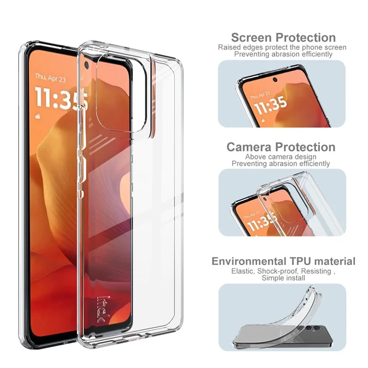 Capa de Celular IMAK UX-10 Series para Motorola Edge 50 5G / 50 Pro 5G Transparente, Capa Traseira Macia em TPU