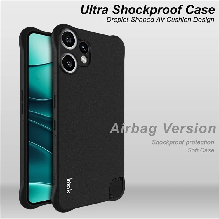 Funda IMAK para Nothing CMF Phone 2 Pro - Carcasa de TPU con Protección Antichoque por Airbag - Negro Mate