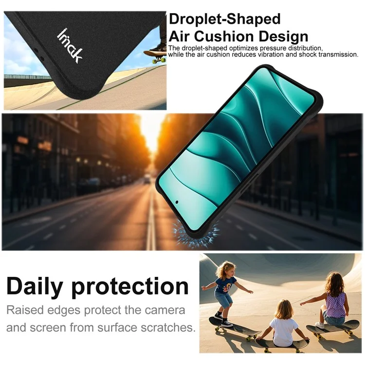 Funda IMAK para Nothing CMF Phone 2 Pro - Carcasa de TPU con Protección Antichoque por Airbag - Negro Mate
