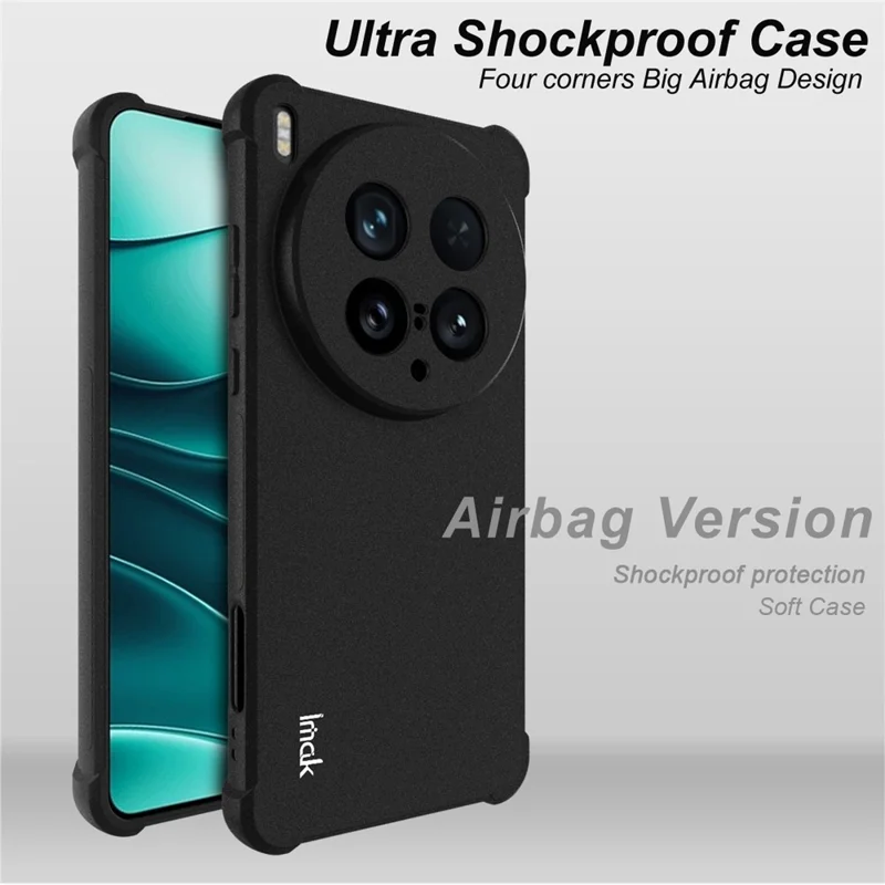 Funda IMAK para vivo X200 Ultra 5G, Carcasa de TPU Antigolpes con Protección de Airbag - Negro Mate