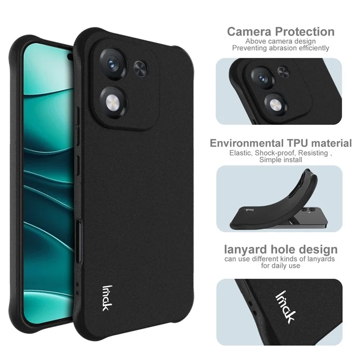 IMAK For Honor X70i Case TPU Phone Cover Airbag Shockproof Protection - Matte Black
